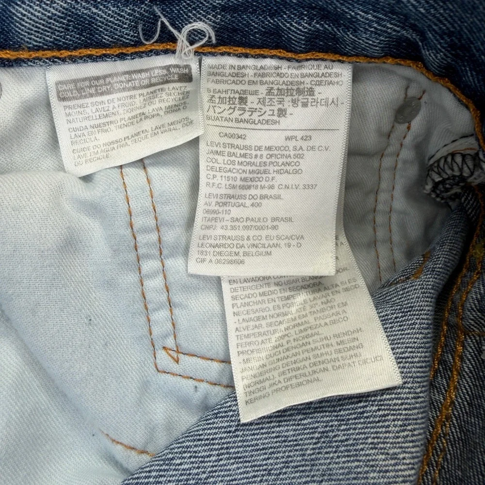 Levi's 505 Regular Fit Jeans Mens 44x30 Blue Classic Straight Leg Denim Pant